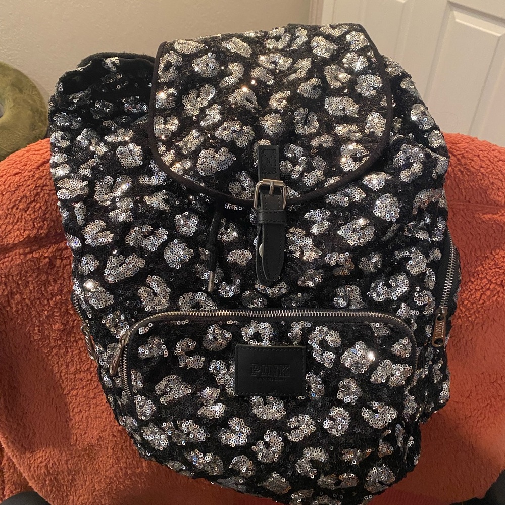Black/Silver sequins backpack - Picture 1 of 1